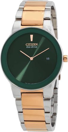 Citizen Eco-Drive Green Dial Two-Tone Mens Watch AU1064-85X