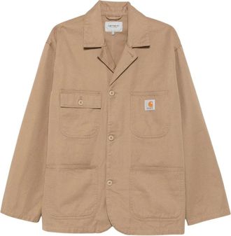 Carhartt Work in Progress Jassen, Heren, Beige, S, Jas met geklapte reverskraag
