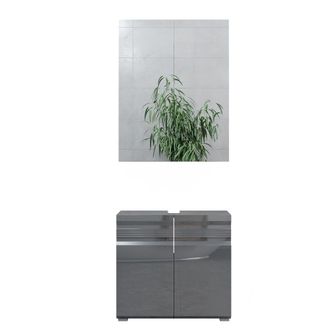 Vicco Conjunto De Muebles De Ba&ntilde;o Fredd, Antracita Alto Brillo, 2 Piezas, Vicco