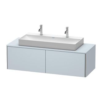 Duravit Duravit Xsquare Mueble De Pared 140,0 X 54,8 Cm, 2 Cajones, Para Lavabo Vero Air 235010, Color (frente/cuerpo): Laca De Seda Azul Claro Mate - Xs4905m