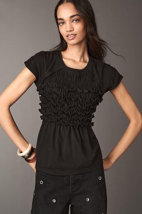 Maeve Smocked Sleeveless Ruffle Top