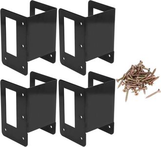 OEM Juego De 4 Soportes Para Le&ntilde;a, Soportes De Acero Preperforados Ajustables Para Uso En Interiores Y Exteriores