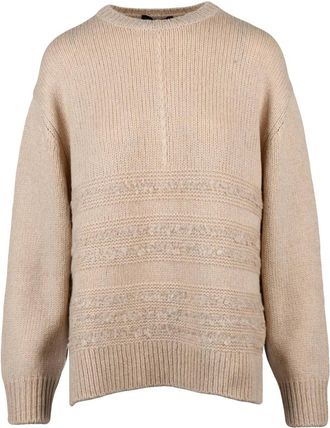 Fabiana Filippi Beige Camel Fiber Crewneck Sweater