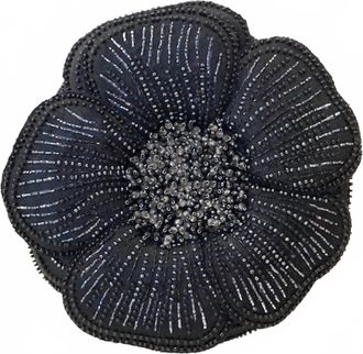 Mary Frances Petal Me Beaded Crossbody Bag In Black