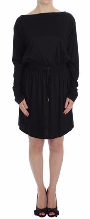 Versace Jeans Couture Womens Black Modal Silk Shift Knee Dress