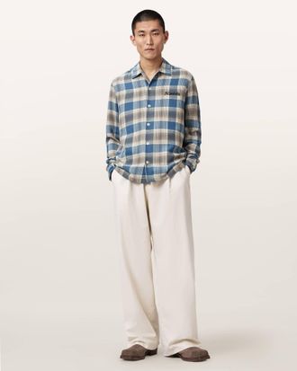 AllSaints Cotton Atla Relaxed Long Sleeve Check Shirt, Size: XXL