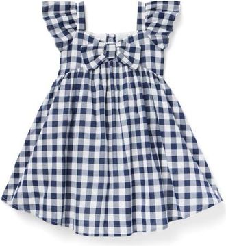 Janie and Jack Gingham Bow Dress in Blue at Nordstrom, Size 12-18M