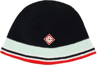 Casablanca Cappello bucket a righe - Nero