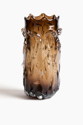 H&M Grosse Vase aus strukturiertem Glas - Brown