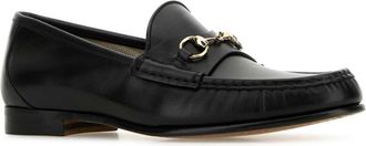 Gucci Womens Leather Horsebit Loafer Black Calf Skin