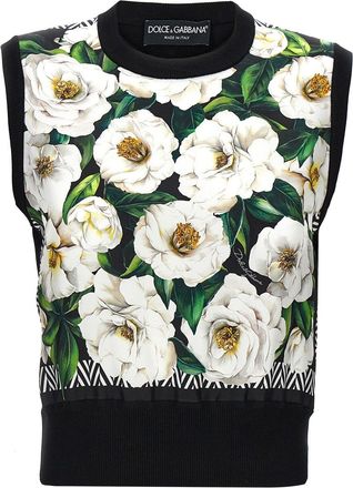 Dolce & Gabbana Canotta a fiori - Nero