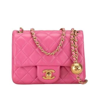 Chanel Pre-owned Mini Flap Bag - Dames - Pre-owned - Roze - Maat: ONE Size Leer