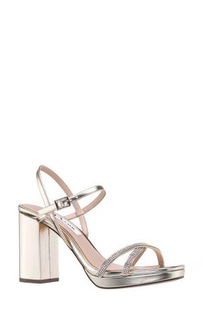 Nina Steven Embellished Platform Sandal in Platino at Nordstrom, Size 7.5