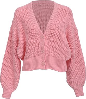 Iro Iro Uberta Oversized Ribbed Cardigan In Pink Polyester