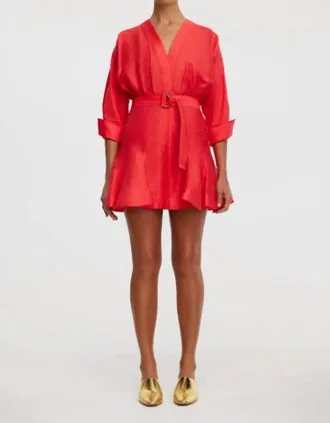 Acler Fairyhill Mini Dress In Chilli