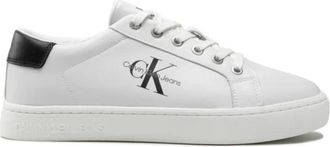 Calvin Klein Leren Low-Top Sneakers - Heren - Sneakers - Wit - 41 EU - Leer - Schoenen