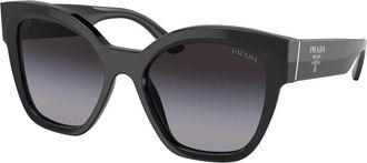 Prada PR 17ZSF Asian Fit 1AB09S Womens Sunglasses Black Size 55