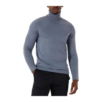 Drykorn Truien & Vesten, Heren, Blauw, XL, Wol, Blauwe Gebreide Coltrui voor Heren