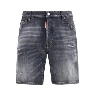 Dsquared2 Korte Broeken, Heren, Zwart, XL, Katoen, Marine Shorts