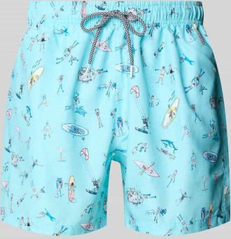 Boardies Badehose mit elastischem Bund Modell Sea Folk in Helltuerkis, Gr&ouml;&szlig;e XL