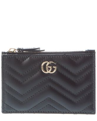 Gucci Gg Marmont Zip Leather Key Pouch