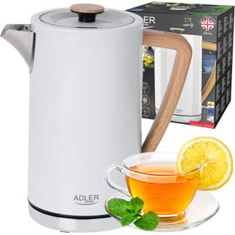 Adler Europe Hervidor El&eacute;ctrico Acero Blanco Adler 1.7l/2200w Strix Ad1347