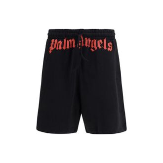 Palm Angels Zwarte Katoenen Bermuda Shorts