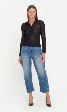 Generation Love Cobel Pearl Barrel Jeans in Vintage Med Blu/prl at Nordstrom, Size 29 26