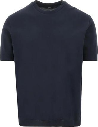 Herno T-shirt met ronde hals van katoen - Heren - T-shirts - Blauw - 2XL - Katoen - Tops