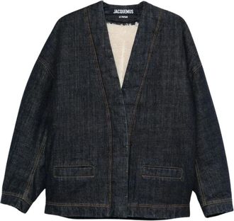 Jacquemus Le Cardigan De-Nimes - Dames - Spijkerjassen - Blauw - S - Katoen - Jassen