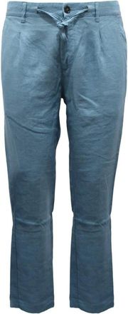 Officina36 Nevio Model Stijlvolle Linnen Broek - Heren - Chinos - Blauw - S - Linnen - Broeken