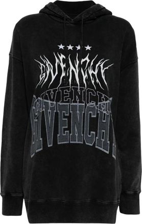 Givenchy Hoodies, male, Black, S, Cotton Logo Print Hoodie Black