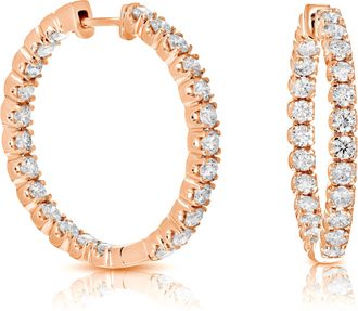 Vir Jewels 5 cttw Lab Grown Diamond Hoops Earrings in Sterling Silver With For Women