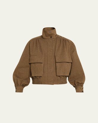 Diane Von Fürstenberg Shay Oversized Houndstooth Knit Jacket