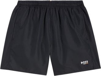 BOSS Swordfish Swim Trunks in Black at Nordstrom, Size Xx-Large