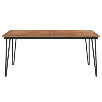 Berkfield Home Garden Table with Hairpin Legs 180x90x75 cm Solid Wood Acacia in Brown | Size: 180 x 90 x 75 cm