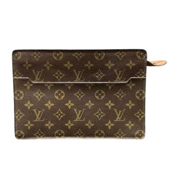 Louis Vuitton Pre-owned Clutches, male, Brown, Size: ONE SIZE Pre-owned Pochette Homme Monogram Clutch Bag