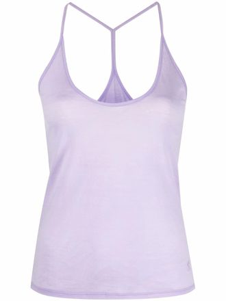 Forte_Forte scoop-neck spaghetti-strap top - women - Cotton - II - Purple