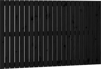 vidaXL Cabecero De Cama De Pared Madera Maciza Pino Negro 140x3x90 Cm Vidaxl