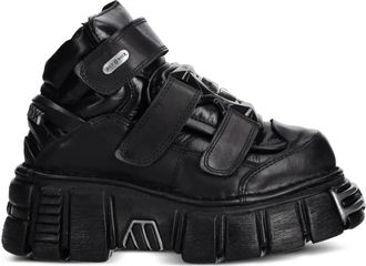 New Rock M-285-S1 strap detail platform boots - unisex - Calf Leather/Rubber/Calf Leather - 36 - Black