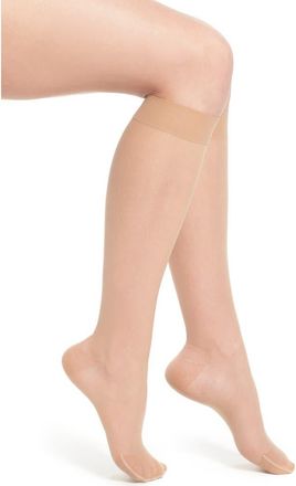 Item m6 Sheer Compression Knee High Socks in Ivory at Nordstrom, Size S-L1