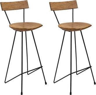 vidaXL Sgabelli Da Bar 2 Pz In Legno Massello Di Teak - Vidaxl