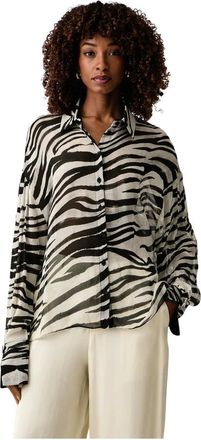 Patrizia Pepe Camisa transparente de cebra - Blouses & Shirts - Mujer - Negro - XS