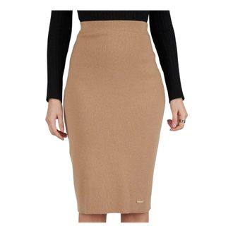 Kiton Pencil Skirts, female, Beige, Size: S Skirts Regular Solid 100% Handmade