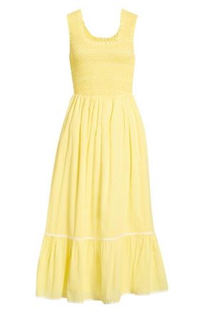 Sugarlips Jessy Smocked Midi Dress in Yellow at Nordstrom, Size X-Large