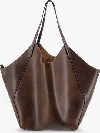 Brunello Cucinelli Borsa shopping in pelle con dettaglio Monile laterale - BRUNELLO CUCINELLI - gender_Woman