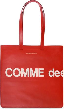 Comme Des Gar&ccedil;ons Tote Bags, unisex, Red, Size: ONE SIZE Huge Logo Tote Bag