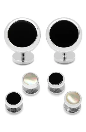 Cufflinks Inc. Ox and Bull Trading Co. Onyx Cuff Links & Shirt Stud Set in Black at Nordstrom