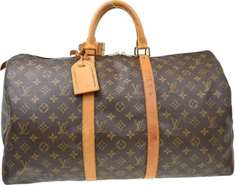 Louis Vuitton Keepall Bandouliere Monogram Canvas Brown Canvas Handbag (Pre-Owned)