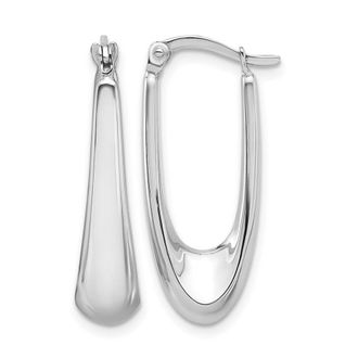 Diamond2Deal 14K Gold U- Shape Fanyc Hoop Earrings